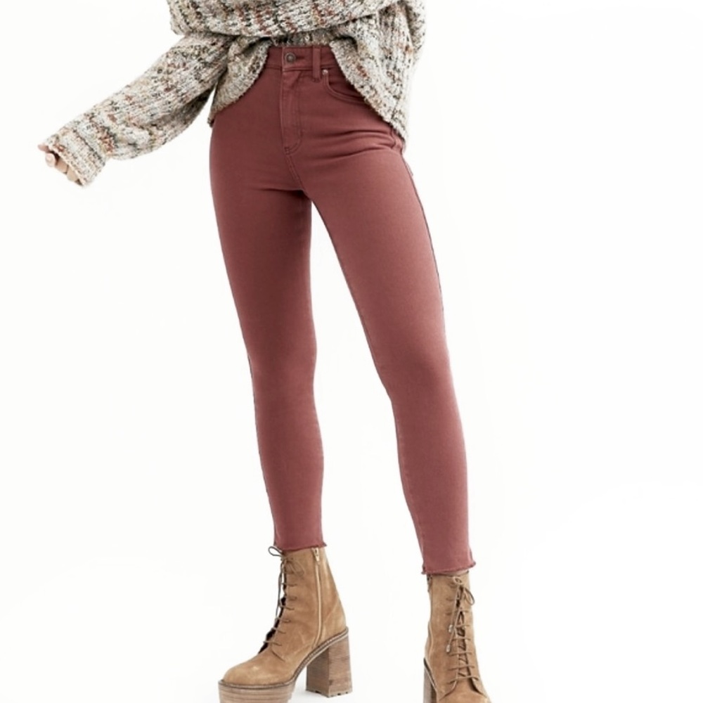 Free People Hi Waist Long Stretch Jeans NWT - Picture 4 of 14